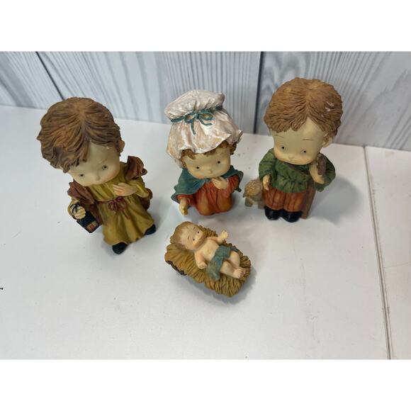 Vtg Nativity Set 12 Pcs Set Christmas Kids Nativity READ - Picture 7 of 11